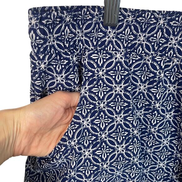 T by Talbots 2X Navy White Medallion Print Skort Stretch Golf Tennis Pockets - Picture 7 of 15